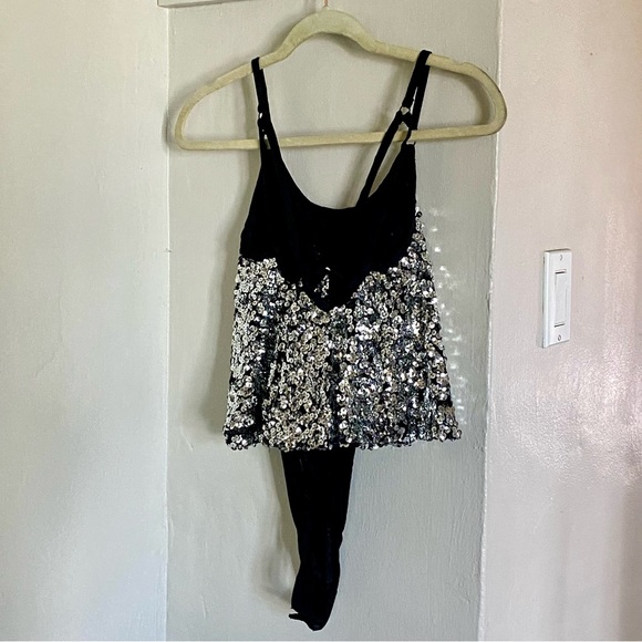 Intimately Free People Last Dance Silver Sequin Bodysuit XS - Picture 8 of 10